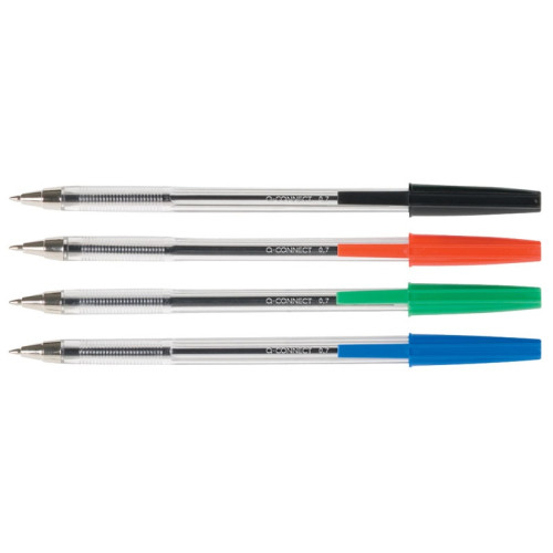 Długopis Q-CONNECT z wymiennym wkładem 0,7mm (linia), zielony