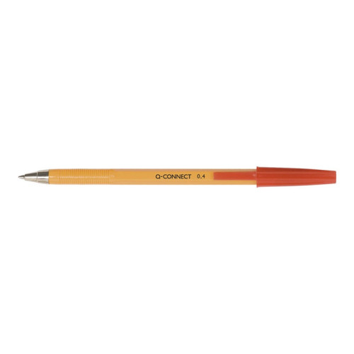 Długopis Q-CONNECT z wymiennym wkładem 0,4mm (linia), czerwony