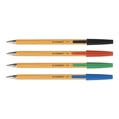 Długopis Q-CONNECT z wymiennym wkładem 0,4mm (linia), zielony