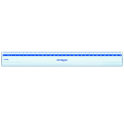 Linijka plastikowa KEYROAD, 30cm, transparentna, 24 szt., pudełko