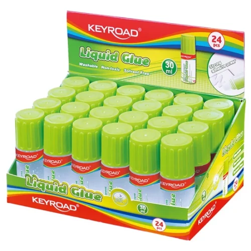 Klej w płynie KEYROAD, z gąbczastą końcówką, 30ml, pakowane na displayu