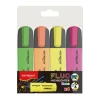 Zakreślacz KEYROAD Fluo Neon, 1-5 mm, 4 szt., etui, mix kolorów