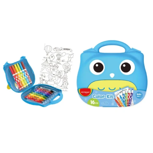 Zestaw dla dzieci KEYROAD Color kit, 16 elementów, pudełko, mix kolorów