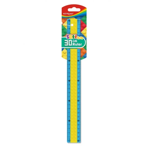 Linijka plastikowa KEYROAD, w kształcie klocków, 30cm, zawieszka, mix kolorów