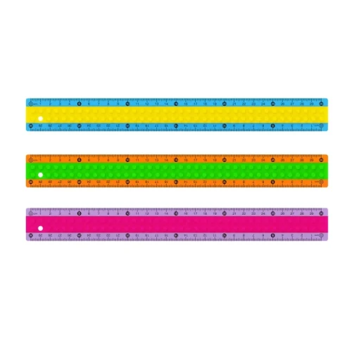 Linijka plastikowa KEYROAD, w kształcie klocków, 30cm, zawieszka, mix kolorów