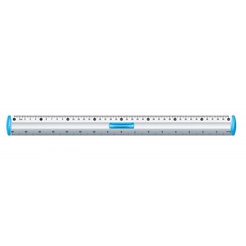Linijka aluminiowa KEYROAD, z uchwytem na ołówek, 40cm, blister, mix kolorów