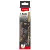 Ołówek KEYROAD Metallic, okrągły, czarne drewno, 12 szt., holograficzne wzory