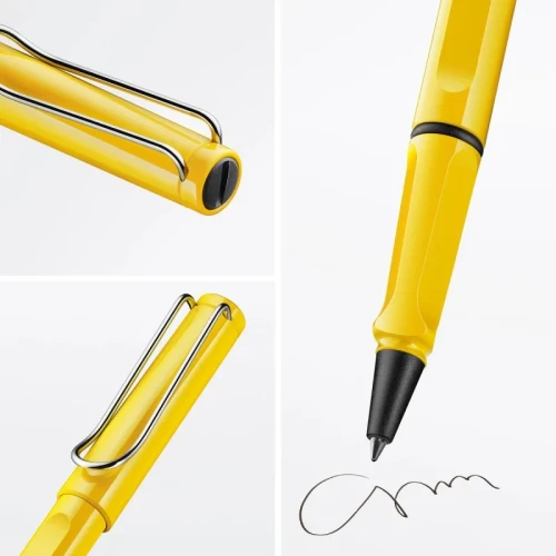Pióro kulkowe LAMY Safari 318, M, z niebieskim wkładem, żółte