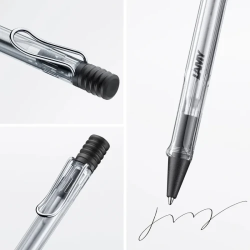 Długopis LAMY Safari 212, M, z niebieskim wkładem, transparentny