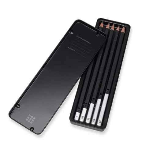 Zestaw ołówków MOLESKINE 5 szt. Różnej twardości w metalowym pudełku