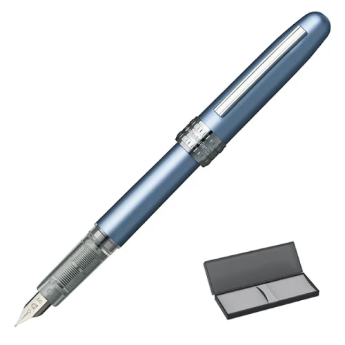 Pióro wieczne Platinum Plaisir Frosty Blue, F, niebieskie metaliczne