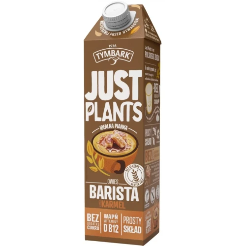 Napój roślinny TYMBARK Just Plants, owies-karmel, barista, 1l