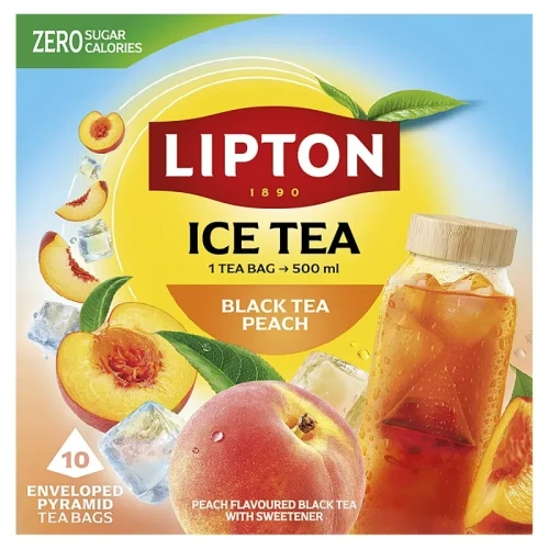 Herbata LIPTON, do parzenia na zimno, brzoskwinia, 10 torebek