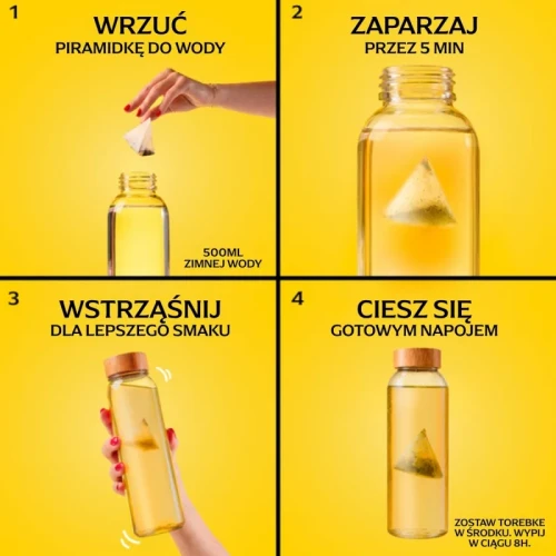 Herbata LIPTON, do parzenia na zimno, mięta i limonka, 10 torebek