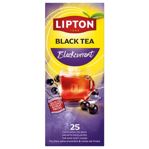 Herbata LIPTON Feel Good Selection, Refresh, czarna porzeczka, 25 kopert