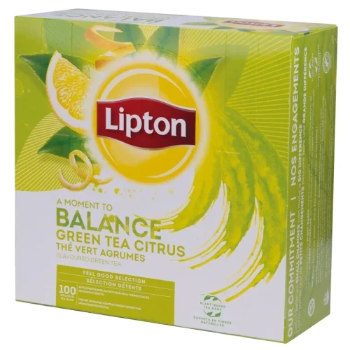 Herbata LIPTON Feel Good Selection, Balance, zielona, cytrusowa, 100 kopert