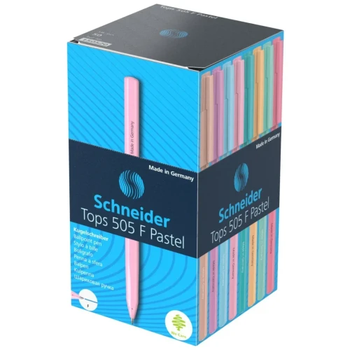 Długopis SCHNEIDER Tops 505, F, 1 szt., mix kolorów pastelowych