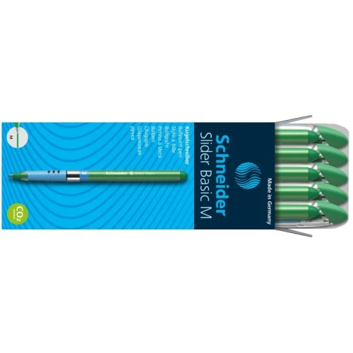 Długopis SCHNEIDER Slider Basic, M, zielony