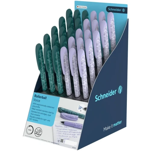 Display piór kulkowych SCHNEIDER Voice, 30 szt., mix kolorów