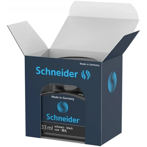 Atrament do piór SCHNEIDER, szklany kałamarz, 33ml, czarny