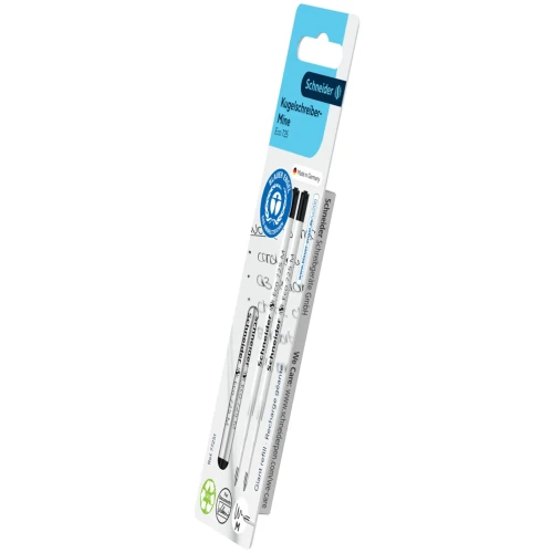 Wkład eco 725 do długopisu SCHNEIDER, M, 2 szt., blister, czarny