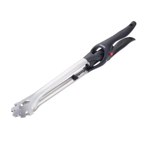 Szczypce do grilla TROIKA BBQ + LIGHT, z latarką LED, czarne