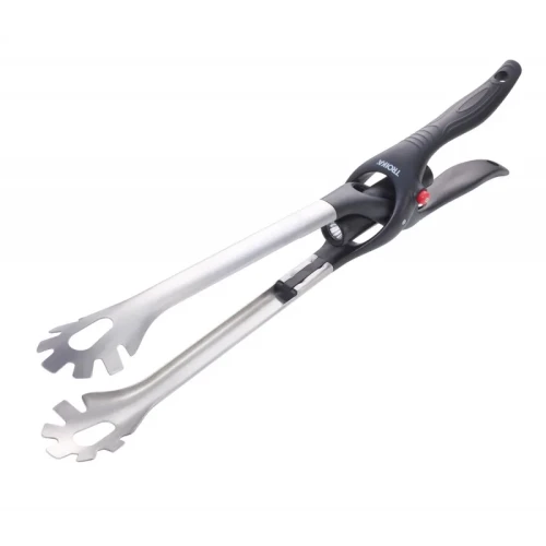 Szczypce do grilla TROIKA BBQ + LIGHT, z latarką LED, czarne