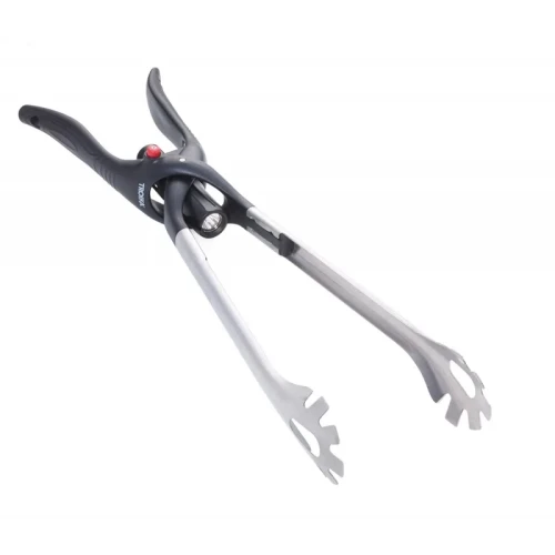 Szczypce do grilla TROIKA BBQ + LIGHT, z latarką LED, czarne