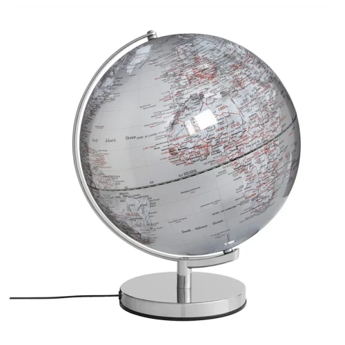 Globus podświetlany TROIKA Stellar Light, śr. 30cm, metalowa podstawa, srebrny