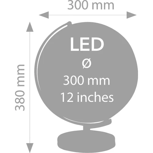 Globus podświetlany TROIKA Stellar Light, śr. 30cm, metalowa podstawa, srebrny