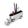 Przybornik na biurko TROIKA Office Trucker, ciężarówka, chromowany, szary