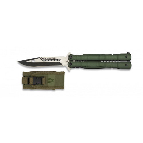 Nóż motylek K25 02130 Balisong Green