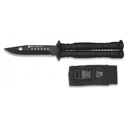 Nóż motylek K25 02131 Balisong Black