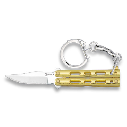 Nóż Brelok Albainox 02180-D Balisong Zamak Gold