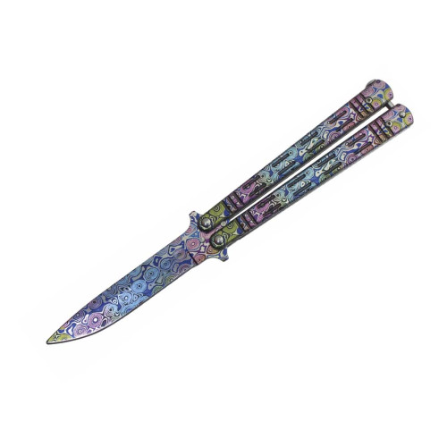 Nóż Albainox 02219 Colorfull 3D Damascus Balisong