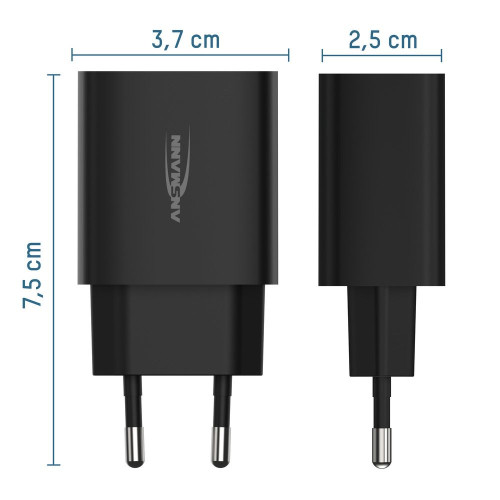 Ładowarka Ansmann HC212 czarna 2x USB 12W, 2.4A