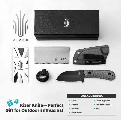 Nóż Kizer Fixed Deckhand Micarta+G10 D2 Black