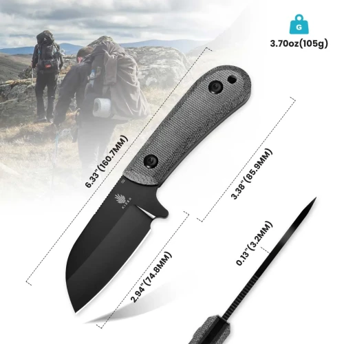 Nóż Kizer Fixed Deckhand Micarta+G10 D2 Black
