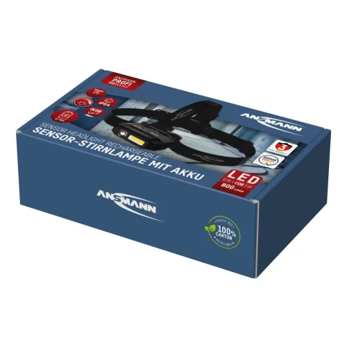 Latarka czołowa LED Ansmann HD800RS, 800lm, aku