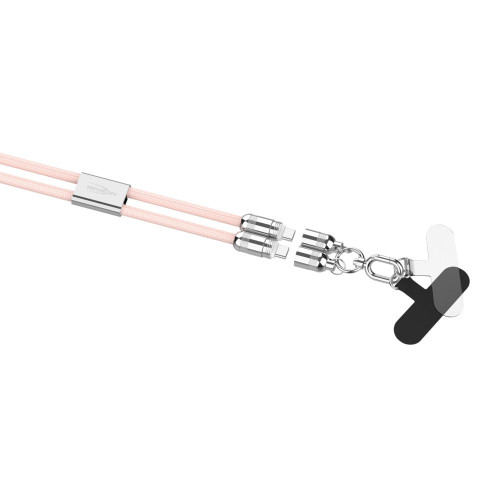 Kabel smyczkowy Ansmann USB-C/C,60W,120cm,różowy
