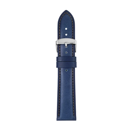Pasek skórzany Zeppelin, niebieski 22 mm