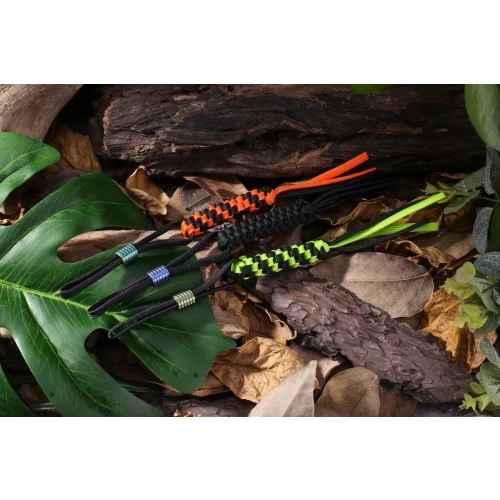 Zawieszka Paracord WE Green/Black + Ti Bead Green