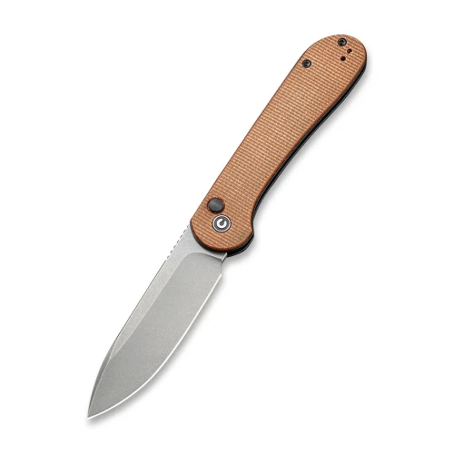 Nóż CIVIVI Button Lock Elementum Brown Micarta