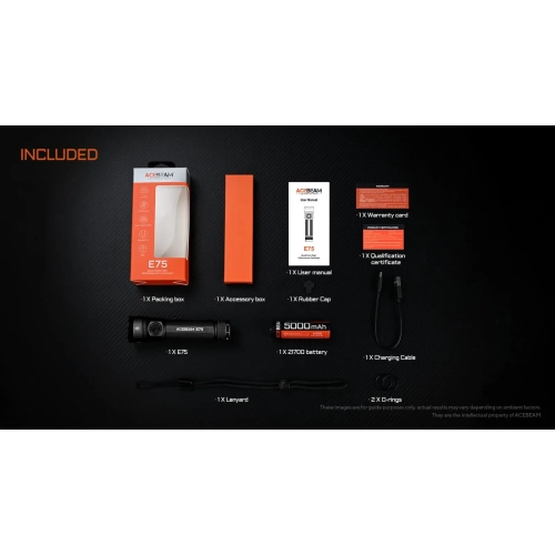Latarka AceBeam E75 6500K Black