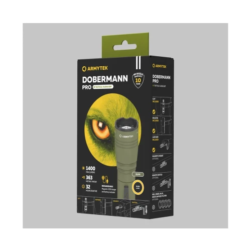 Latarka Armytek Dobermann PRO Olive 1400 lm