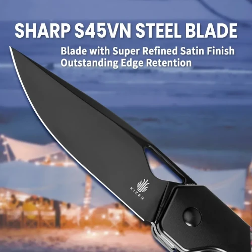 Nóż Kizer Militaw Titanium+Fat Carbon S45VN