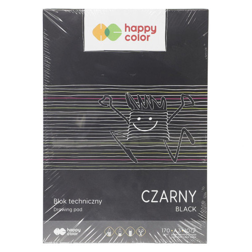 Blok techniczny A3 HAPPY COLOR 170g 10k czarny