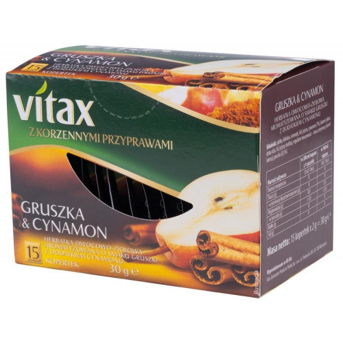 Herbata VITAX owocowo-ziołowa, gruszka i cynamon, 15 kopert-10354265