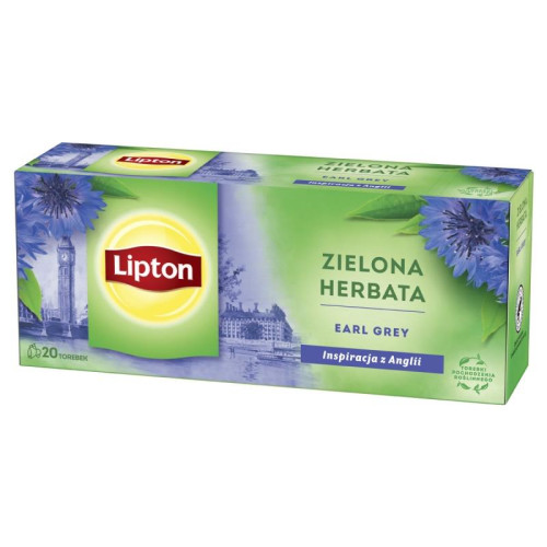 Herbata LIPTON zielona, Earl Grey, 20 torebek-11649160