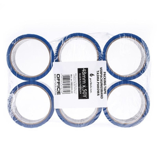 Taśma pakowa OFFICE PRODUCTS, 48mm x 50y, 36mic, EAN na 1szt., niebieska-11718867